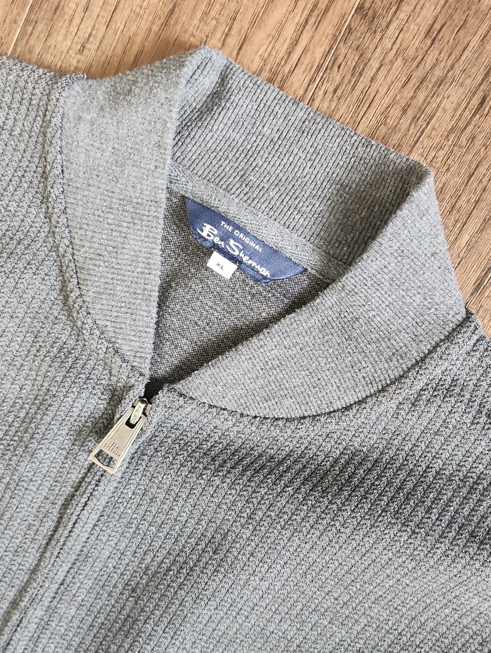 Ben Sherman Men's Light Gray Zip-Up Knit Sweater